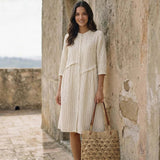 Crochet Woven Fan-Shape Shoulder Tote Bag