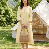 Colorful Woven Straw Shoulder Bag