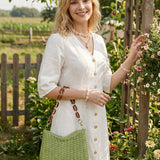 Colorful Woven Straw Shoulder Bag