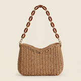 Colorful Woven Straw Shoulder Bag