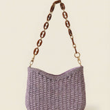 Colorful Woven Straw Shoulder Bag