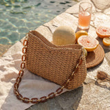 Colorful Woven Straw Shoulder Bag