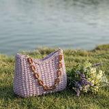 Colorful Woven Straw Shoulder Bag
