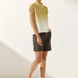 Linen Cutout Turtleneck Top QUINN