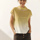 Linen Cutout Turtleneck Top QUINN