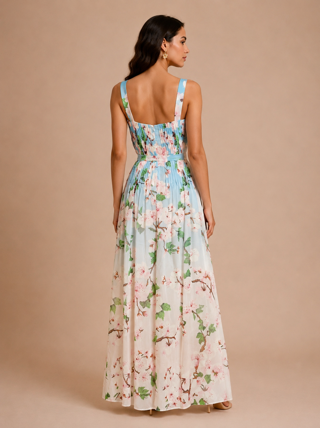 Cherry Blossom Sky Maxi Dress