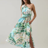 Positano Postcard One-Shoulder Midi Dress