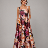 Twilight Bloom Satin Ball Gown