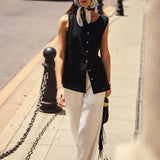 100% Linen Buttons Down Tank Top ERIN