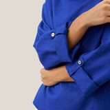 100% Linen Draped Neck Top HOLLIS