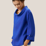 100% Linen Draped Neck Top HOLLIS