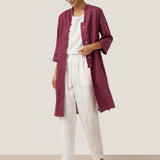 100% Linen Hand Button Long Top DILLON