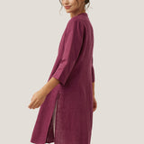100% Linen Hand Button Long Top DILLON