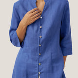 100% Linen Hand Button Long Top DILLON