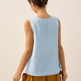 100% Linen Buttons Down Tank Top ERIN