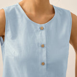 100% Linen Buttons Down Tank Top ERIN