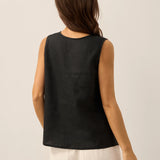 100% Linen Buttons Down Tank Top ERIN