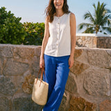 100% Linen Buttons Down Tank Top ERIN