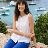 100% Linen Buttons Down Tank Top ERIN