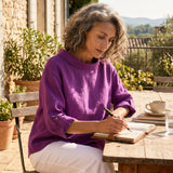100% Linen Draped Neck Top HOLLIS