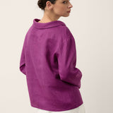 100% Linen Draped Neck Top HOLLIS