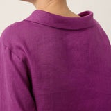 100% Linen Draped Neck Top HOLLIS