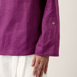 100% Linen Draped Neck Top HOLLIS