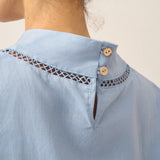 Linen Cutout Turtleneck Top QUINN