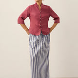 100% Linen Hand Button Fitted Jacket AMELIA