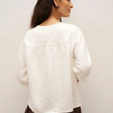 100% Linen Button-Front Drop Shoulder Shirt EASTER