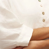 100% Linen Button-Front Drop Shoulder Shirt EASTER