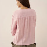100% Linen Button-Front Drop Shoulder Shirt EASTER