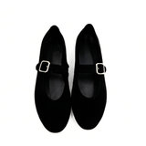 Ashley Suede Mary Jane Flats