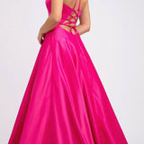 Juliet 230 Stylish Back Long A-Line Satin Prom Dress with Pockets