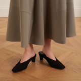 Junie Heeled Suede Mule