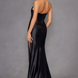 Juliet JT2527L Dress Long Strapless Sweetheart Satin Gown