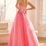 Juliet 265 Strapless A-Line Ball Gown Beaded Belt