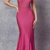 Juliet 276 Stone Accented Long Mermaid Gown