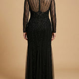 Lara High Neck Beaded Gown