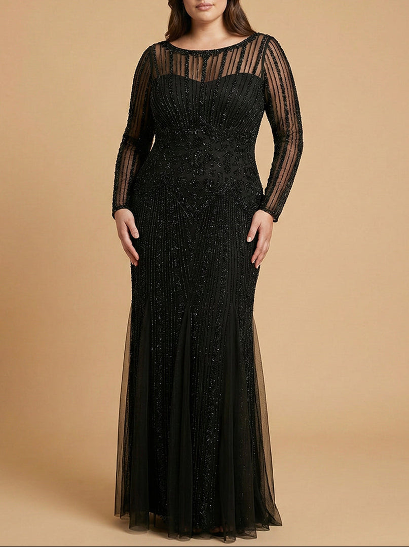 Lara High Neck Beaded Gown | 28857