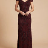 Beaded Cap Sleeve Gown | Lara 28863