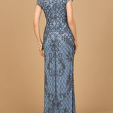Cap Sleeve Mermaid Beaded Gown