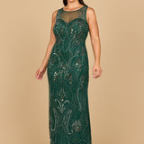 Beaded High Neckline Gown | 28868