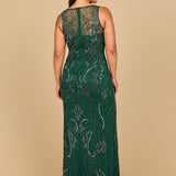 Beaded High Neckline Gown | 28868