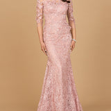 Short Sleeve Lace Mermaid Gown | 28879