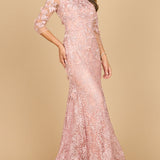 Short Sleeve Lace Mermaid Gown | 28879