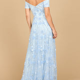 Off Shoulder A-Line Floral Gown | 28882