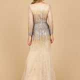 Mermaid, Beaded Long Sleeve Gown | 28886