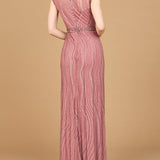 Cap Sleeve, Illusion Neck Beaded Gown