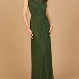 Cap Sleeve, Illusion Neck Beaded Gown
